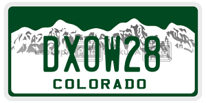 DXOW28  license plate in CO