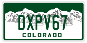 DXPV67 license plate in Colorado