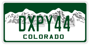 DXPY44  license plate in CO