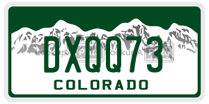 DXQQ73  license plate in CO