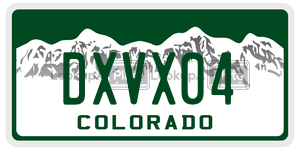 DXVX04  license plate in CO