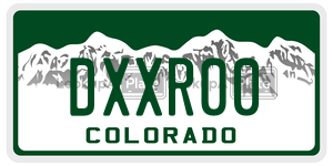 DXXR00  license plate in CO