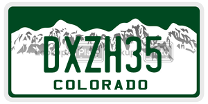 DXZH35 license plate in Colorado