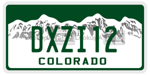 DXZI12  license plate in CO