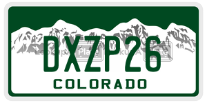 DXZP26 license plate in Colorado