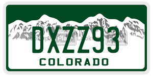 DXZZ93  license plate in CO