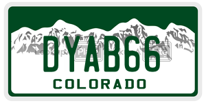 DYAB66  license plate in CO