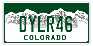 DYLR46 license plate in Colorado