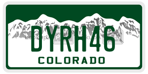 DYRH46  license plate in CO
