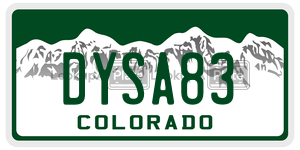 DYSA83  license plate in CO