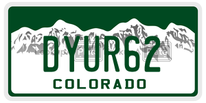 DYUR62  license plate in CO
