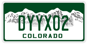 DYYX02  license plate in CO