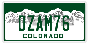 DZAM76  license plate in CO