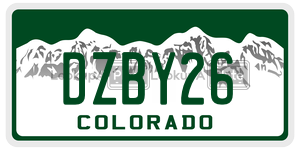 DZBY26  license plate in CO