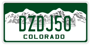 DZDJ50  license plate in CO