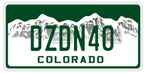 DZDN40 license plate in Colorado