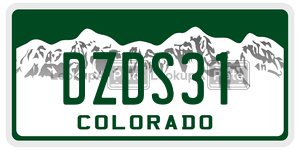 DZDS31  license plate in CO