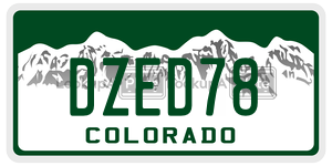 DZED78  license plate in CO