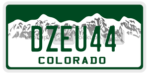 DZEU44  license plate in CO