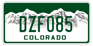 DZFO85  license plate in CO
