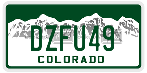 DZFU49 license plate in Colorado
