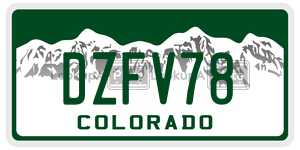 DZFV78  license plate in CO