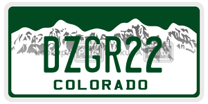 DZGR22  license plate in CO
