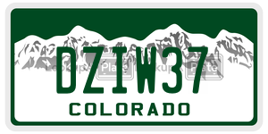 DZIW37  license plate in CO