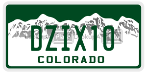 DZIX10  license plate in CO