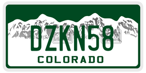 DZKN58 license plate in Colorado
