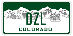 DZL  license plate in CO