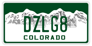 DZLG8  license plate in CO