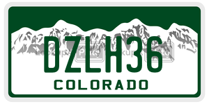 DZLH36  license plate in CO