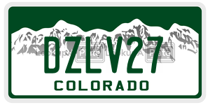 DZLV27  license plate in CO