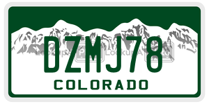 DZMJ78  license plate in CO