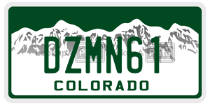 DZMN61 license plate in Colorado