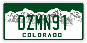 DZMN91 license plate in Colorado
