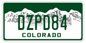 DZPD84 license plate in Colorado