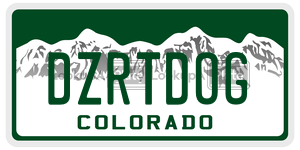 DZRTDOG  license plate in CO