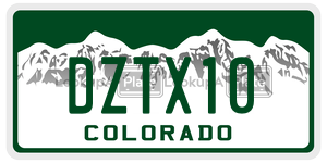 DZTX10  license plate in CO