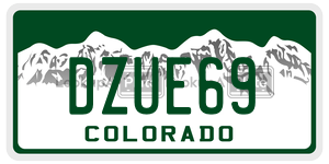 DZUE69  license plate in CO