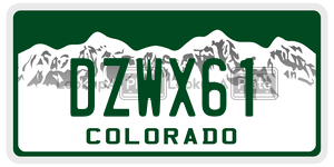 DZWX61  license plate in CO
