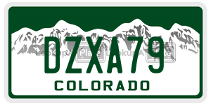 DZXA79  license plate in CO
