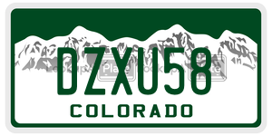 DZXU58  license plate in CO