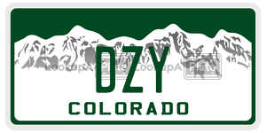 DZY  license plate in CO
