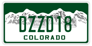 DZZD18  license plate in CO
