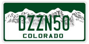 DZZN50  license plate in CO
