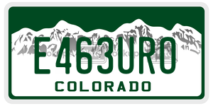 E463URO  license plate in CO