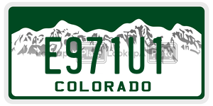 E971U1  license plate in CO