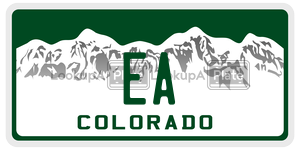 EA  license plate in CO